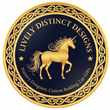 Lively Distinct Designs badge - Nursery Designers, Custom Bedding, Lux Gifts