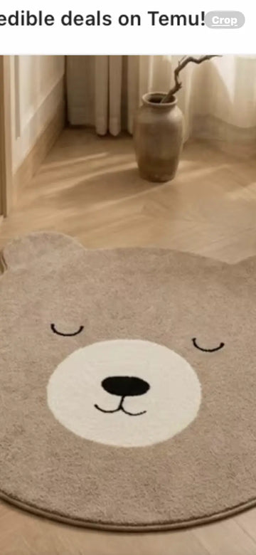 Bear Face Round Nursery Rug Lively Distinct Designs Inc