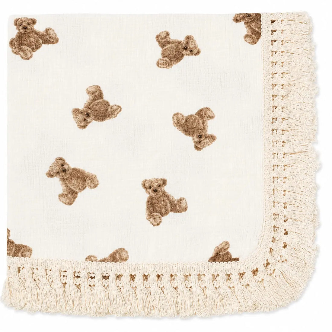 Teddy Bear Fringe Blanket Lively Distinct Designs Inc