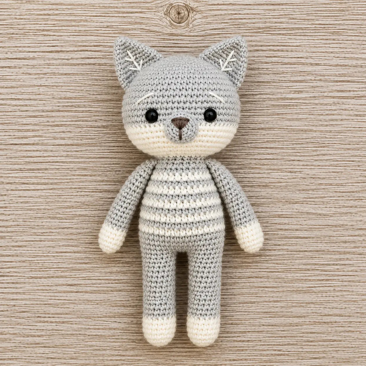 Artisan Crochet Striped Cat Doll Lively Distinct Designs Inc