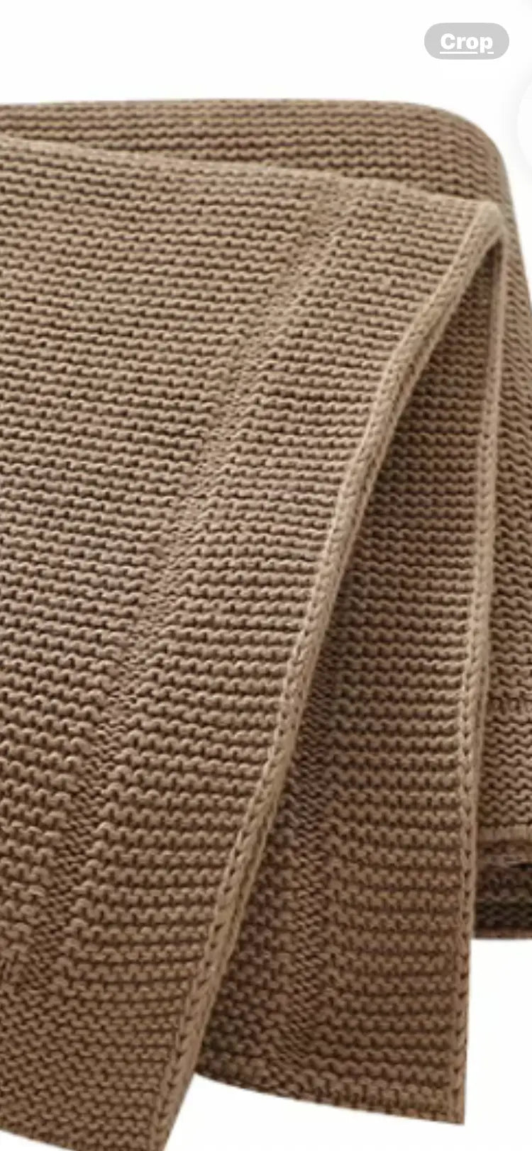 Blush pink textured knit blanket