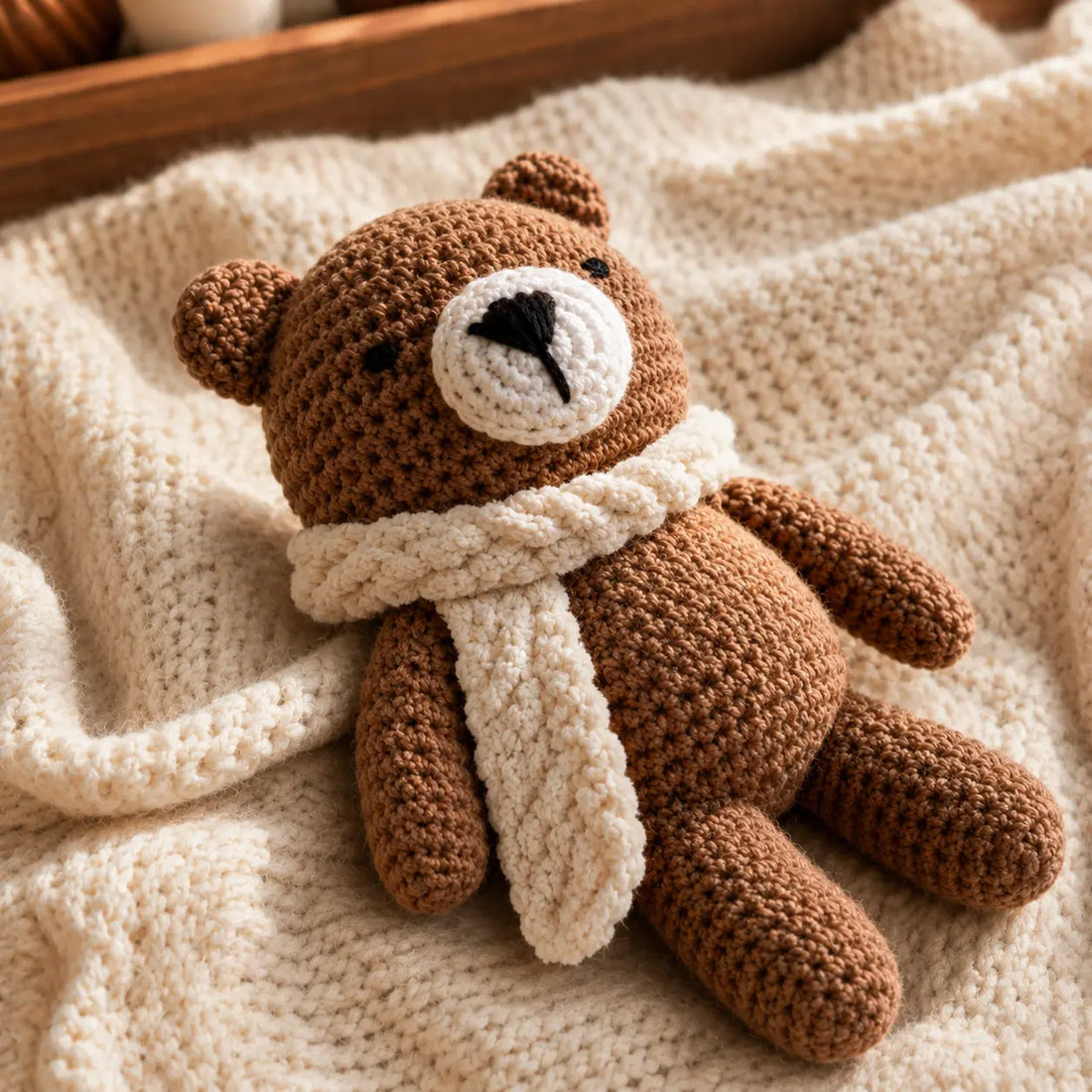 Artisan Crochet Bear — Warm Brown Lively Distinct Designs Inc