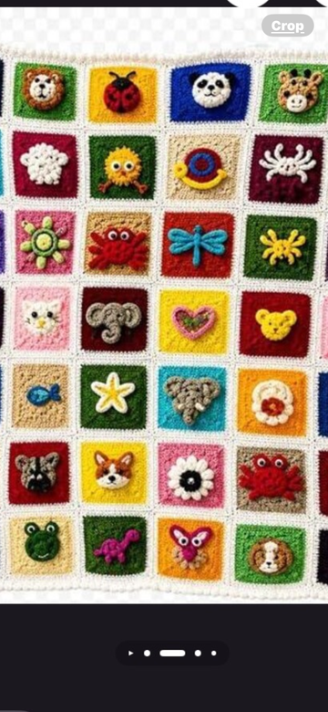 Colorful Animal Motif Crochet Blanket