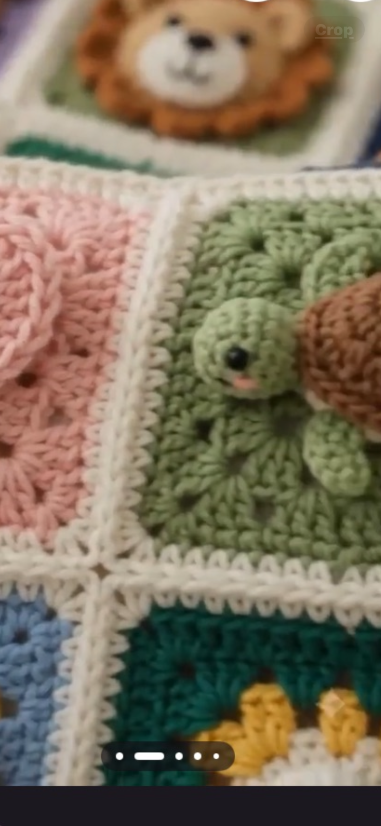 Colorful Animal Motif Crochet Blanket