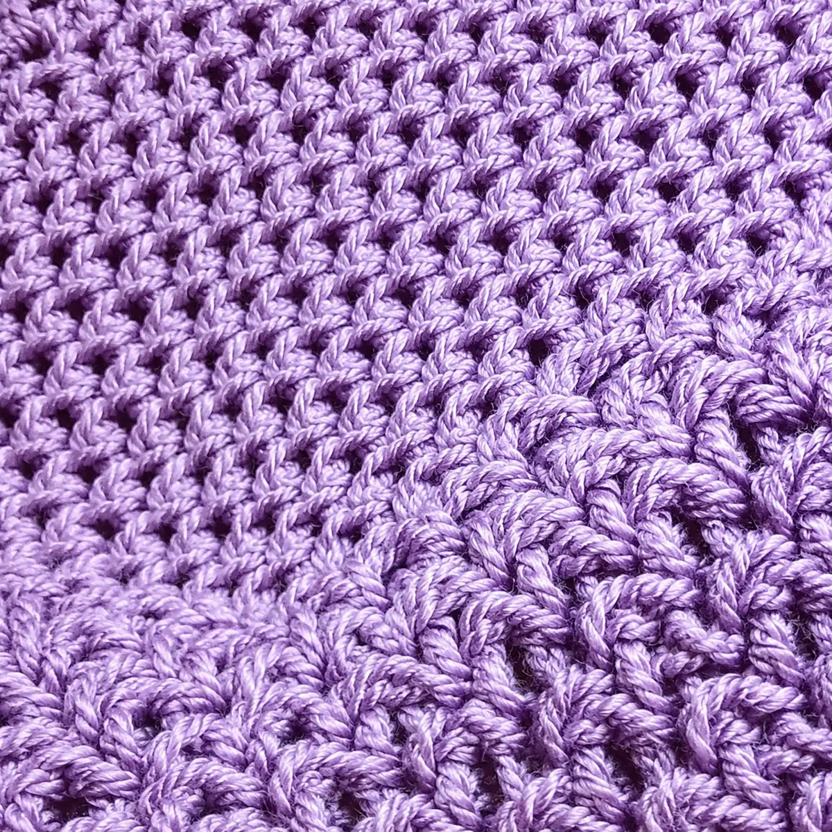 Lavender Mixed Stitch Crochet Baby Blanket | Handmade Two-Texture Artisan Blanket | Lively Distinct Designs. Lively Distinct Designs Inc