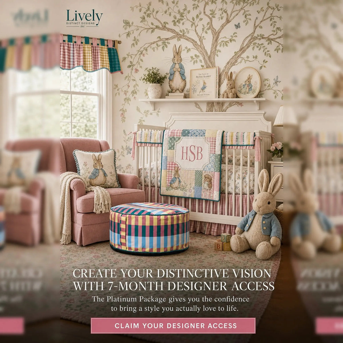 Peter's Garden — Beatrix Potter Classic custom Nursery Design | Storybook Baby Nursery Décor | LDD Original. Lively Distinct Designs Inc