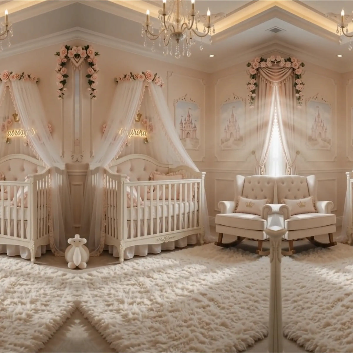 Arabella — Princess Baby Girl Nursery Design in a sweet pink with accent tones | Luxury Royal Nursery Décor | LDD Original. Lively Distinct Designs Inc