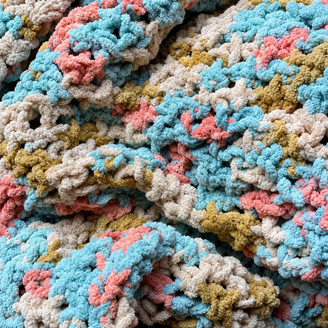 Confetti Chenille Crochet Baby Blanket | Handmade Multicolor Artisan Blanket | Lively Distinct Designs. Lively Distinct Designs Inc
