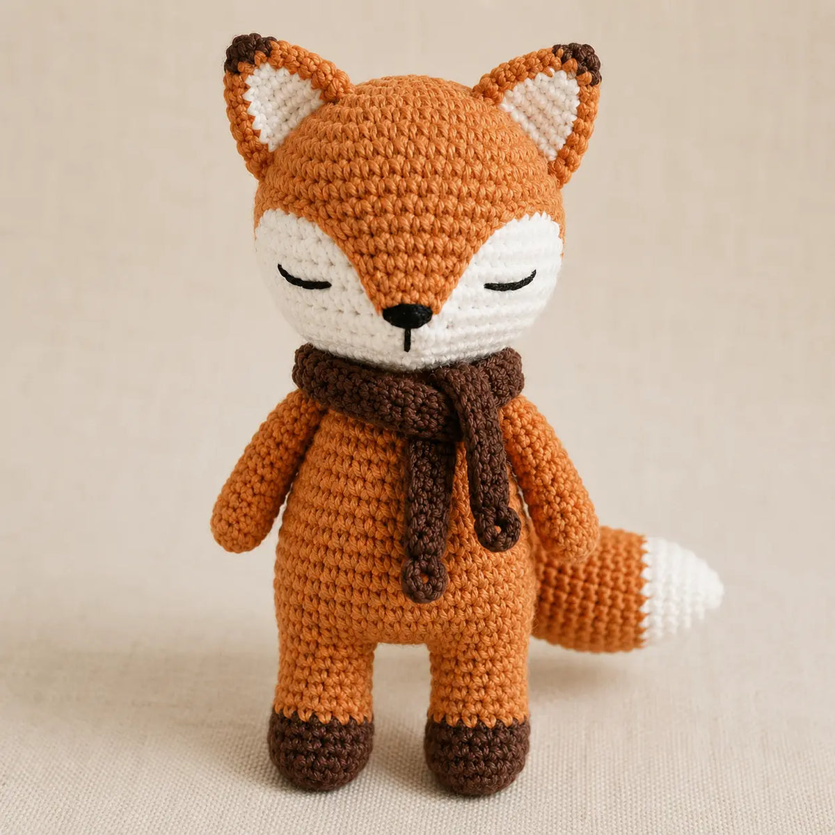 Artisan Crochet Fox with Scarf Lively Distinct Designs Inc