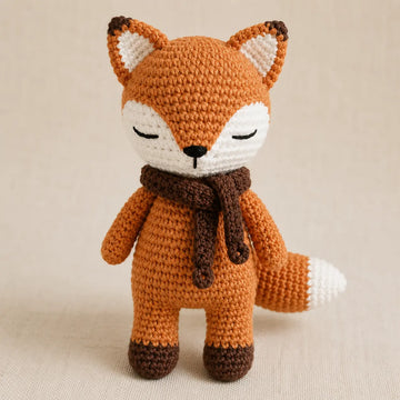 Artisan Crochet Fox with Scarf Lively Distinct Designs Inc