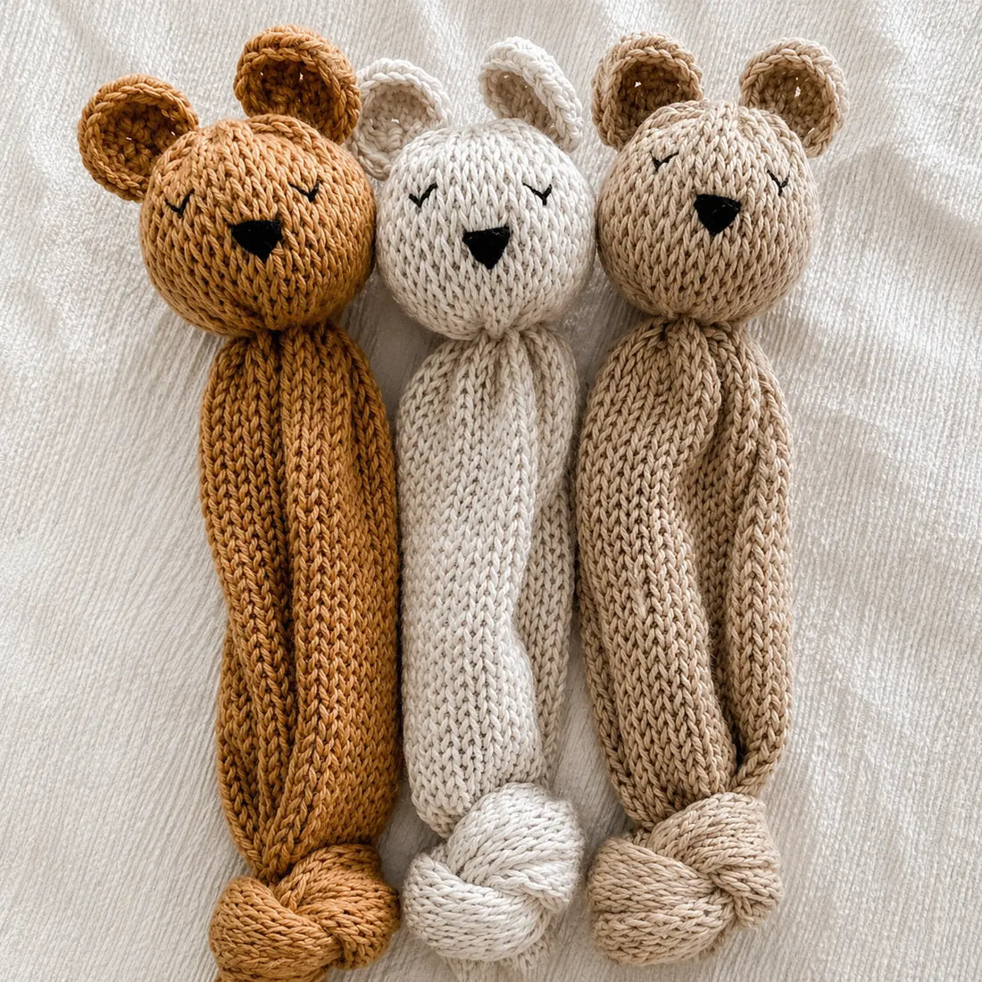 Artisan Knit Sleepy Bear — Taupe Lively Distinct Designs Inc
