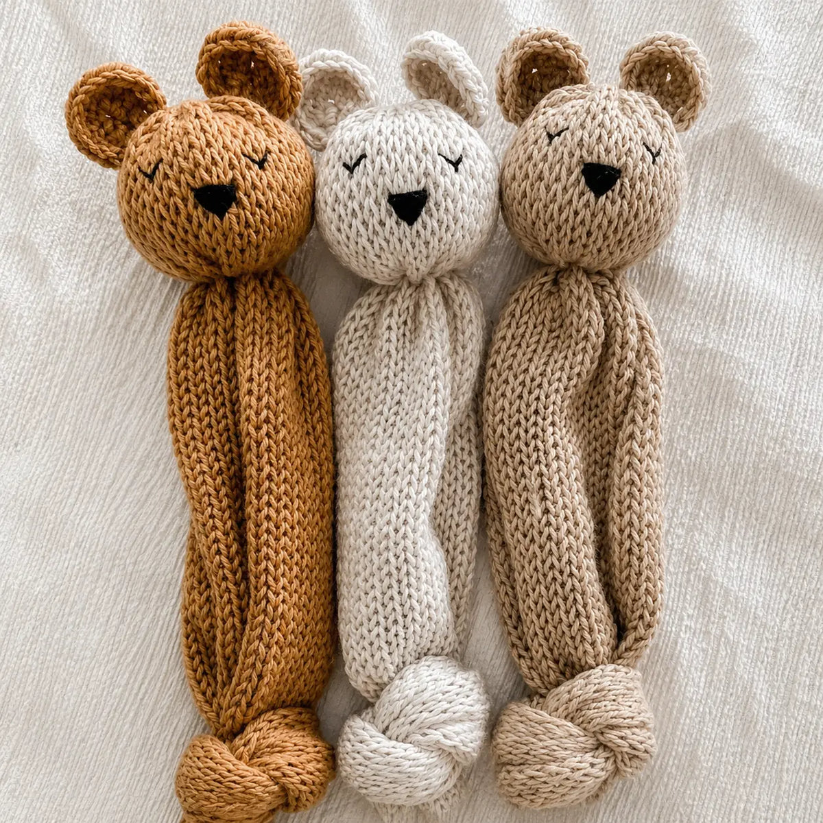 Artisan Knit Sleepy Bear — Taupe Lively Distinct Designs Inc