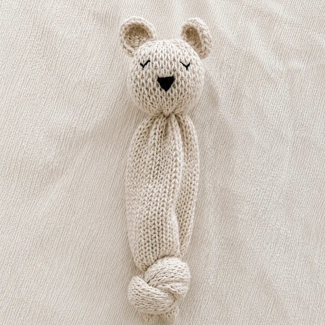 Artisan Knit Sleepy Bear — Cream Lively Distinct Designs Inc
