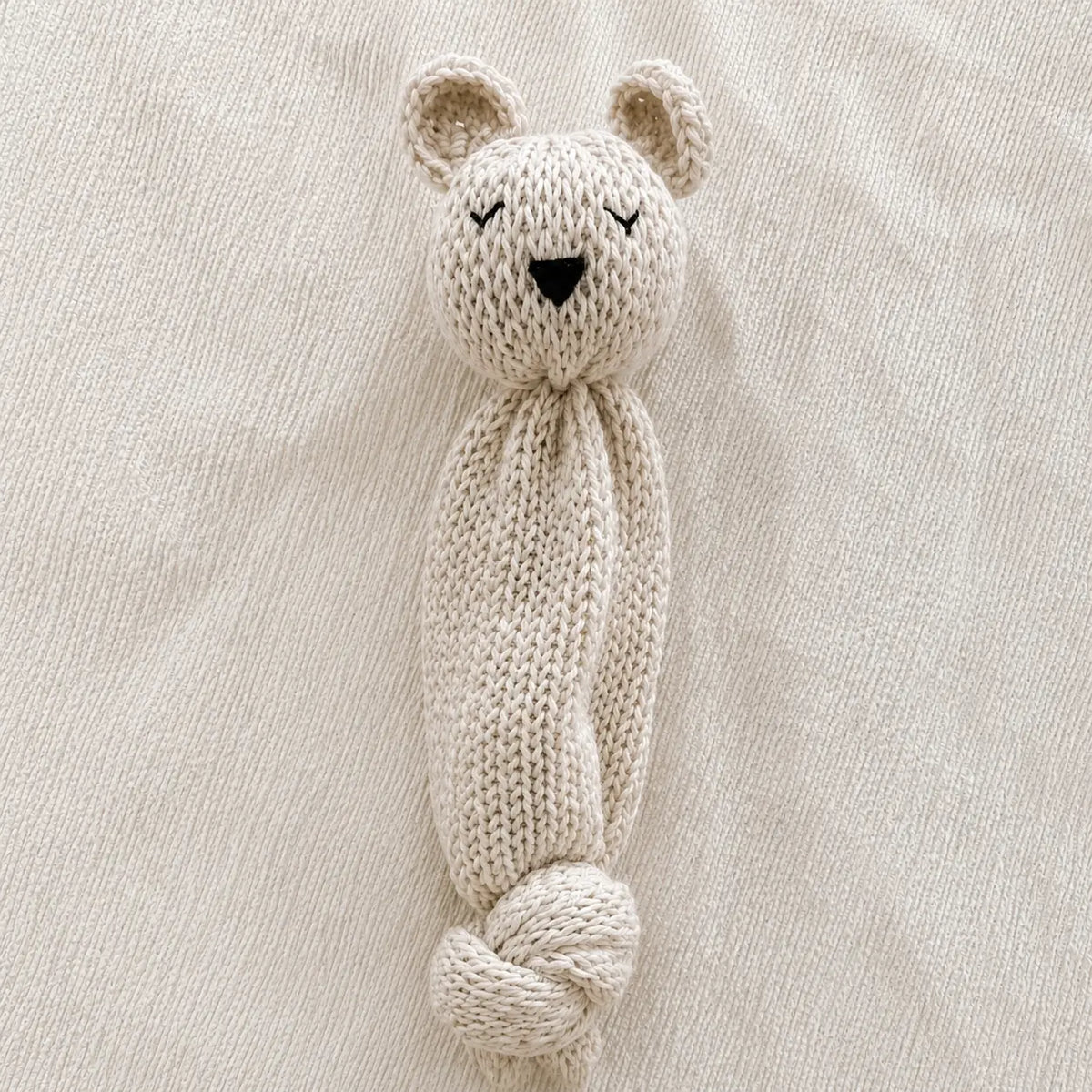 Artisan Knit Sleepy Bear — Cream Lively Distinct Designs Inc