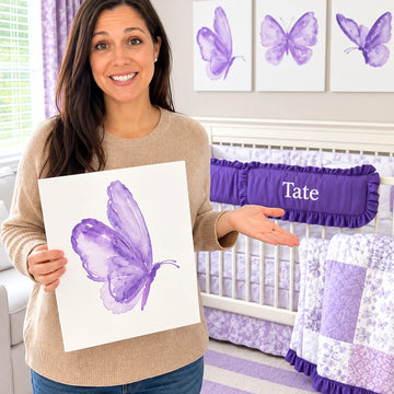 Violet Wings — Lilac & Purple Butterfly Nursery Design | Whimsical Baby Girl Nursery Décor | LDD Original Lively Distinct Designs Inc